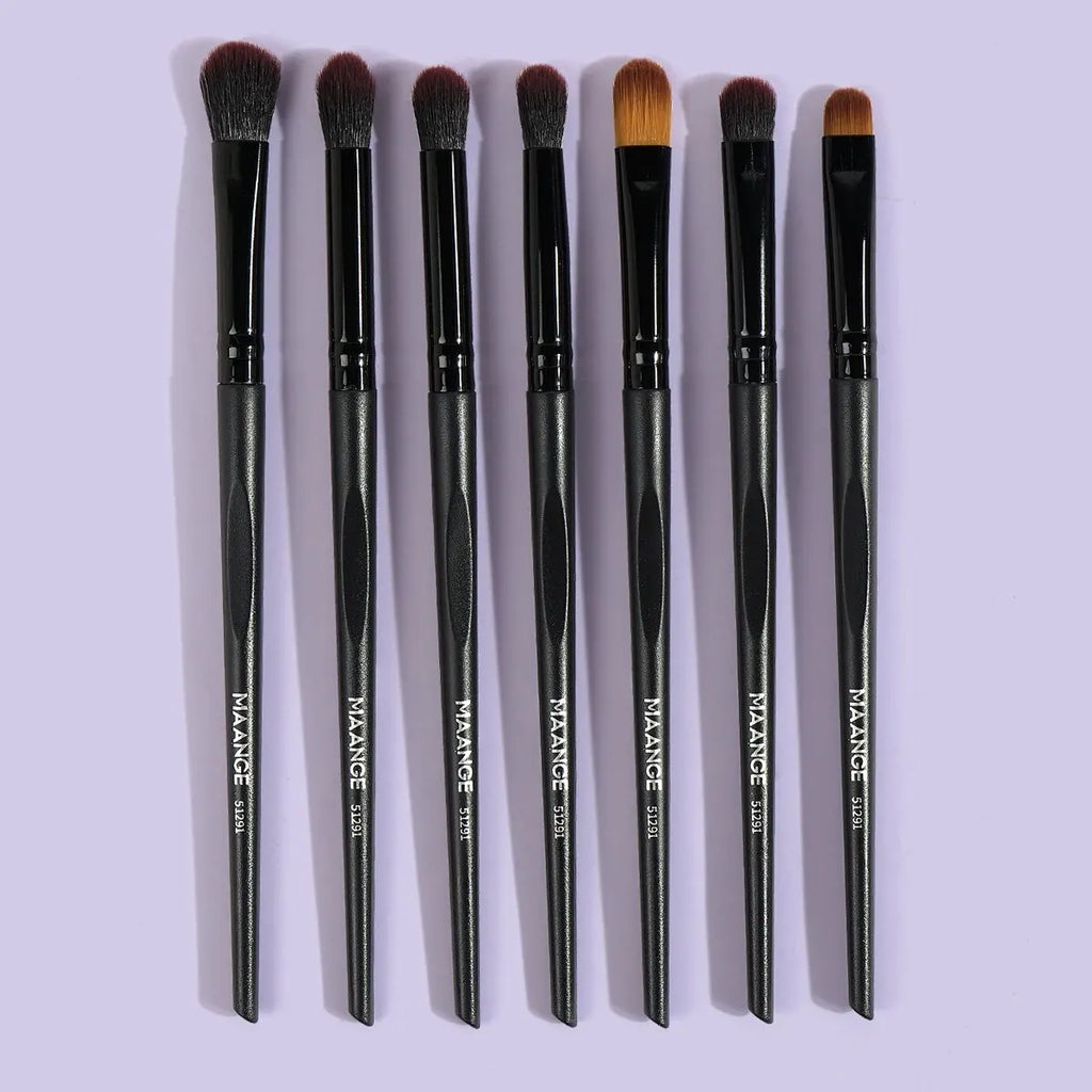 Kit 7 Pincéis para Olhos Maange | Sombras Esfumar e Lábios
