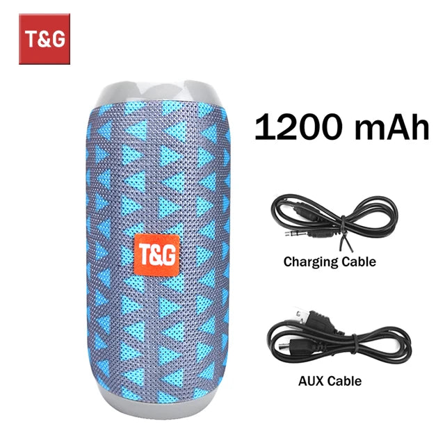Coluna T&G TG117 Bluetooth TWS | Impermeável Estéreo FM Cartão TF