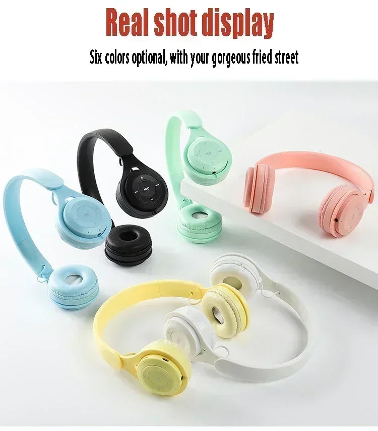 Auriculares Macarone Bluetooth 5.3 | HiFi Bass Cancelamento Ruído Mic