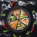 Tabuleiro Pizza Aço Carbono Antiaderente | Furos Fundo Profundo Redondo