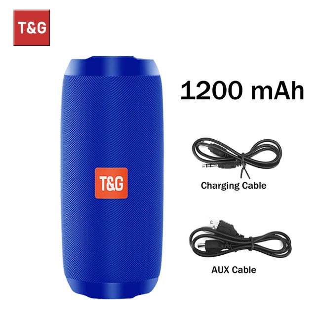 Coluna T&G TG117 Bluetooth TWS | Impermeável Estéreo FM Cartão TF