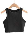 Top Slim Sem Mangas Gola Redonda | 6 Cores Nylon Premium