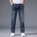 Jeans Straight Leg Retro Lavados Elásticos | Todas as Estações Versáteis