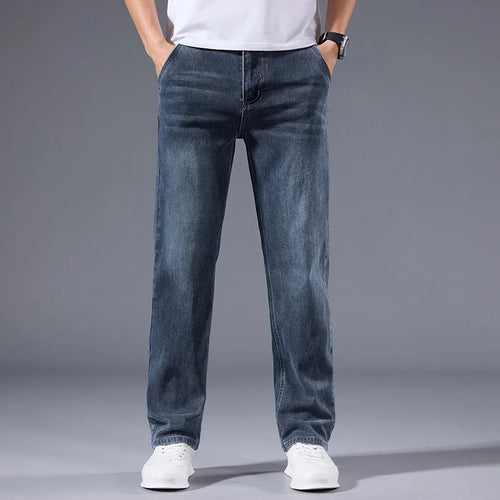 Jeans Straight Leg Retro Lavados Elásticos | Todas as Estações Versáteis