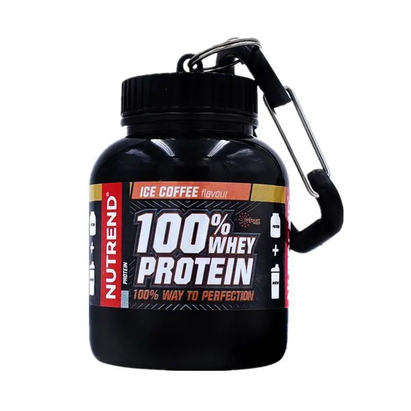 Porta-chaves de proteína desporto whey protein portátil proteína em pó recipiente organizador pílula desporto nutrição água garrafa