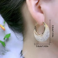 Brincos Argola com Malha Brilhante e Strass – Estilo Elegante para Festas