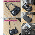 Mala Y2K Stars Canvas Corrente | Cool Girl Underarm Shoulder Vintage