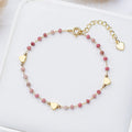 Pulseira Pedra Natural Coração | Handmade Moda Feminina Elegante