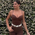 Corset Camisole Bodycon com Alças Costas Nuas | Top Sexy
