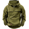 Hoodie Outdoor Espesso Multi-Bolsos Loose | Sport Casual Manga Longa
