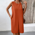 Vestido Feminino Elegante de Gola Redonda com Mangas Soltas – Moda Europeia e Americana