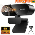 Webcam Mini 4K 2K Full HD com Microfone | 30FPS Autofocus USB PC Laptop