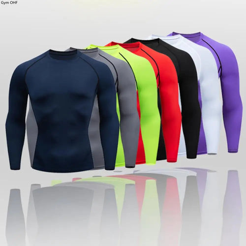 Top Compressão Gym Rashguard Manga Longa | Bodybuilding Corrida Fitness