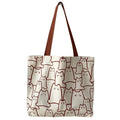 Tote Canvas Gato Japonês com Fecho | Designer Cartoon Shoulder Shopper