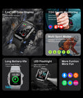 Smartwatch Militar 2026 IP67 | GPS Fitness Tracker BT Call 1.44''