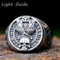 2023 New Gothic viking  Freemasonry and raven skull Ring For Men Women Stainless Steel Male Anel Gift free shipping