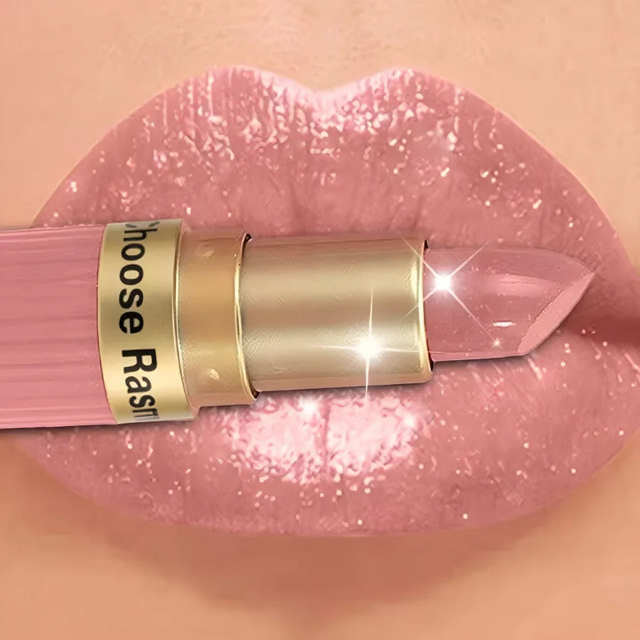 Batom Glitter Veludo Rosa Pérola | Metálico À Prova de Água Efeito Diamante
