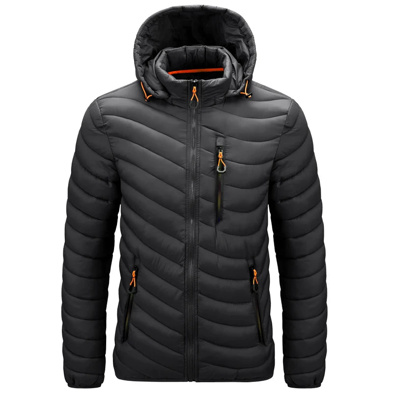 Blusão Puffer Leve com Capuz | Térmico Isolado Inverno Corrida Viagem