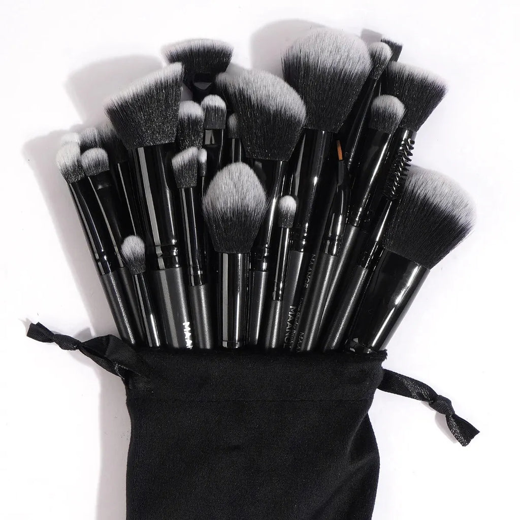 Kit Profissional 30 Pincéis Maange com Estojo | Base Sombras Blush