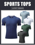 T-Shirt Ciclismo Respirável Manga Curta | Corrida Fitness Muscle Tights