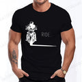 T-Shirt Gráfica de Mota Vintage – Estilo Retro Harajuku, Street, Corte Oversized