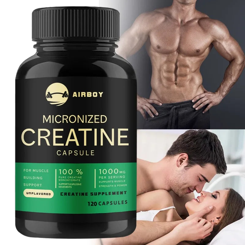 Creatina micronizada - promove o crescimento muscular, melhora o desempenho físico, a resistência e a recuperação.