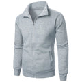 Blusão Casual Zipper Gola Alta Cor Sólida | Sport Tops Masculino