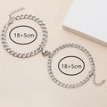Set 2 Pulseiras Magnéticas de Casal | Coração Cadeado Aço Inoxidável