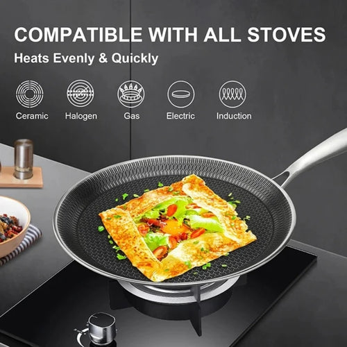 Frigideira Crepe Antiaderente Favo de Mel | Inducão Ergonómica Tortilha