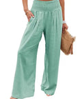 Calças Wide Leg de Praia com Cordão | Estilo Europeu Casual