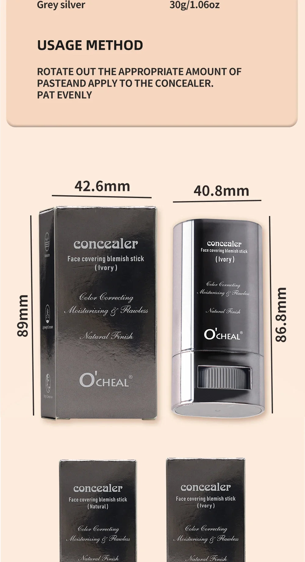 Stick de Contorno e Corretor Facial | Leve Iluminador Longa Duração