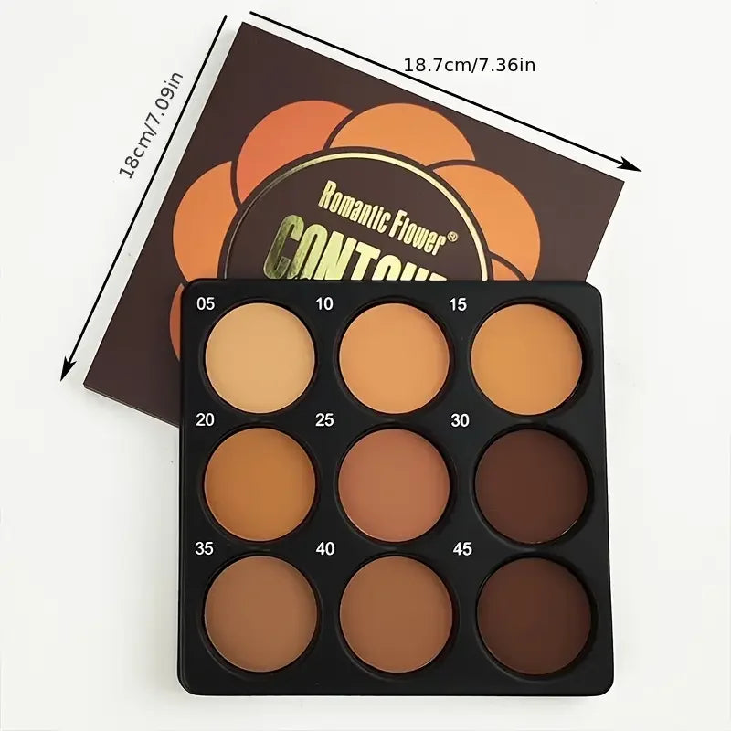 Palete Bronze 9 Cores | Contorno Corretor Fixador Sombra de Nariz