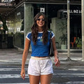 Crop Top Feminino Y2K Estilo Vintage – Estética 90s, Street Style, Manga Curta