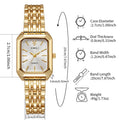 Relógio Feminino Retângular de Luxo | Bracelete Aço Quartzo Fashion