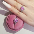 Pink Silver Color Cute Ring Finger Anel Aneis CZ Flower Ring for Women Jewelry Pure Wedding Engagement R1707-pink
