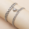 Set 2 Pulseiras Magnéticas de Casal | Coração Cadeado Aço Inoxidável