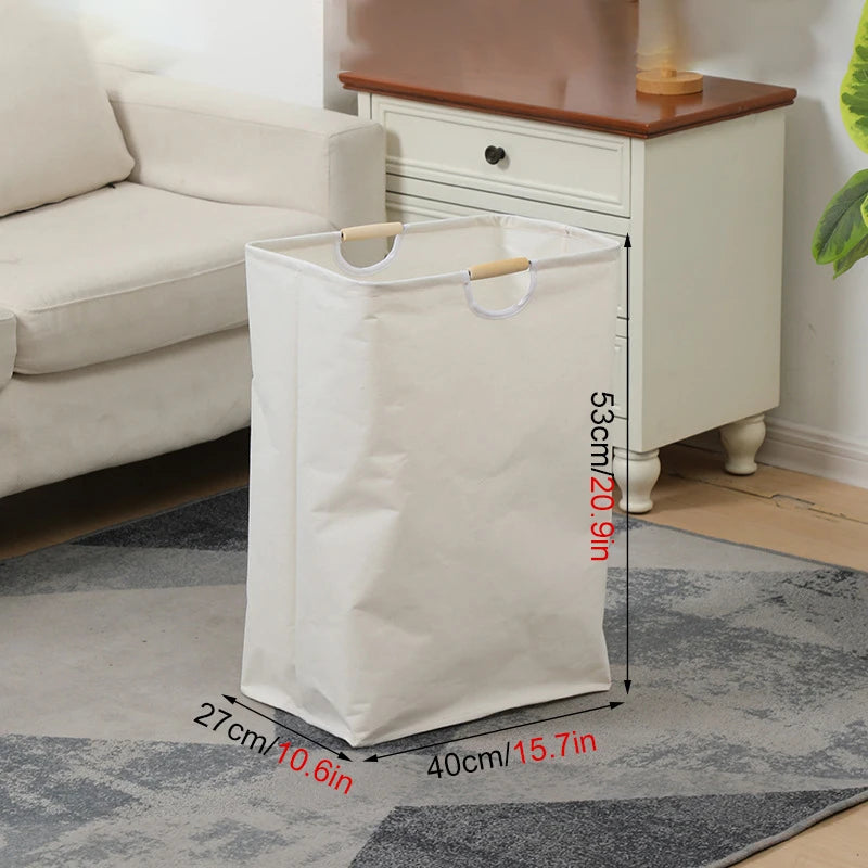 Cesto de roupa suja grande com pega, dobrável, impermeável, cesto de arrumação independente para roupa.