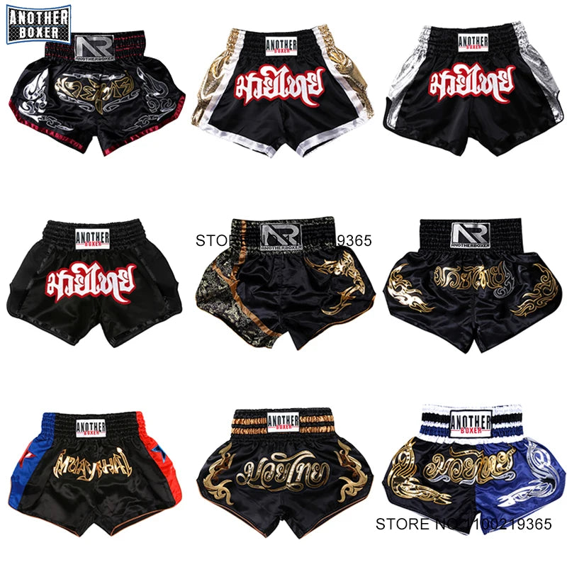Calções Muay Thai Kickboxing Bordados | MMA Jujitsu Ginásio Tailândia