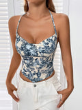 Camisole Sling Slim Crop | Top Interior Preto e Branco Verão