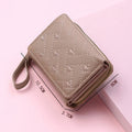 Carteira Tri-Fold PU Bordado Love Coreano | Multi-Bolsos Minimalista 2024