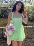 Vestido Sling Slim Costas Nuas com Babados | Cutout Elegante Sexy
