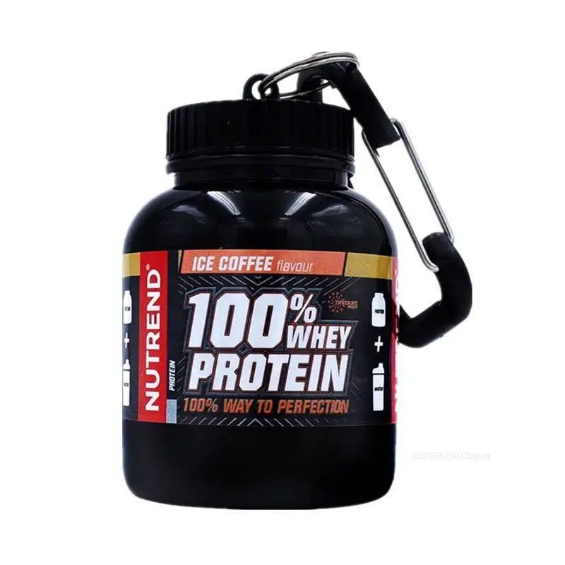 Porta-chaves de proteína desporto whey protein portátil proteína em pó recipiente organizador pílula desporto nutrição água garrafa