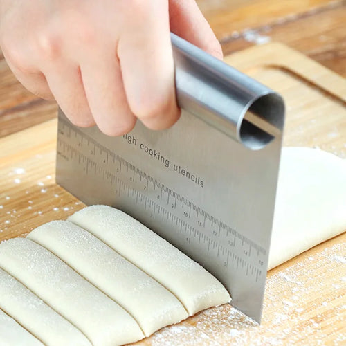 Raspador Massa Inox com Escala Medida | Cortador Pizza Bolo Pão