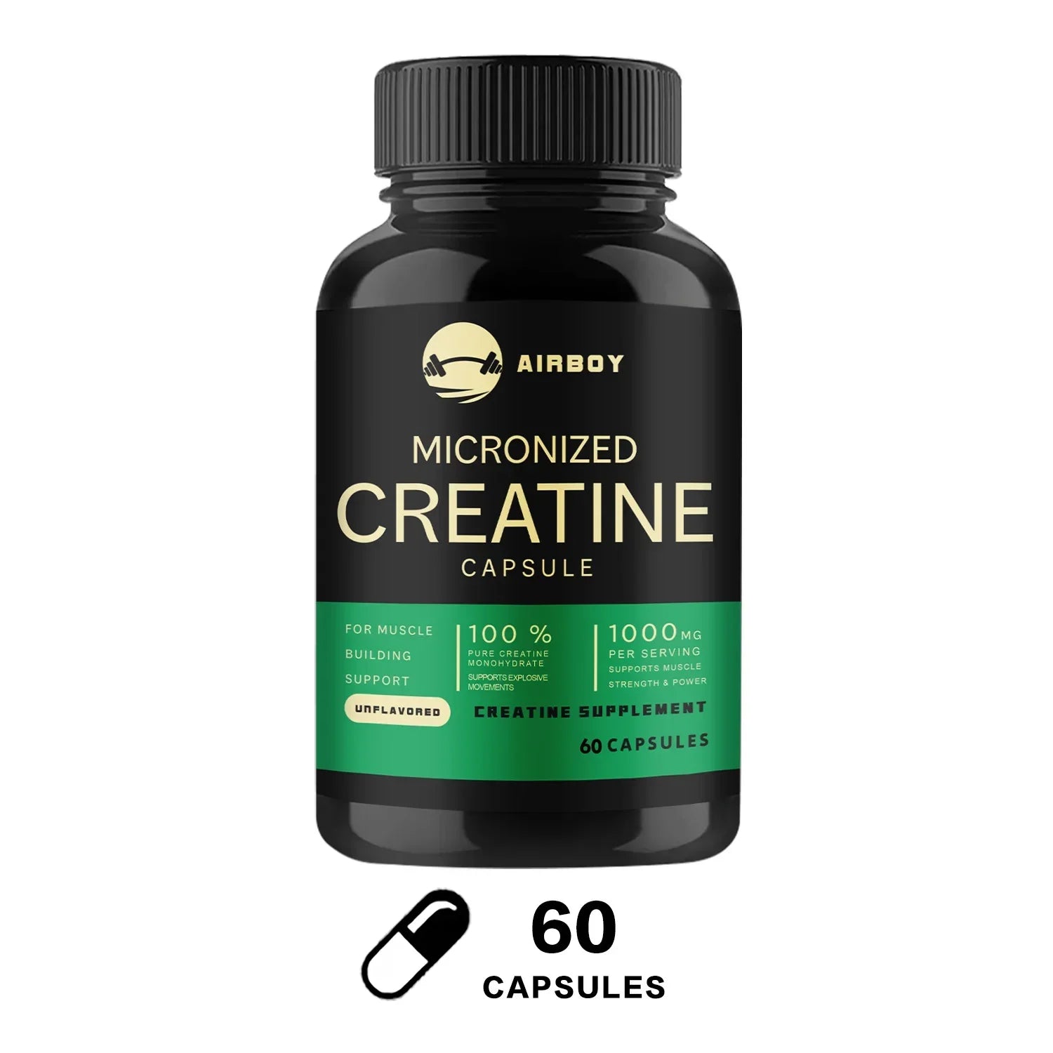 Creatina micronizada - promove o crescimento muscular, melhora o desempenho físico, a resistência e a recuperação.