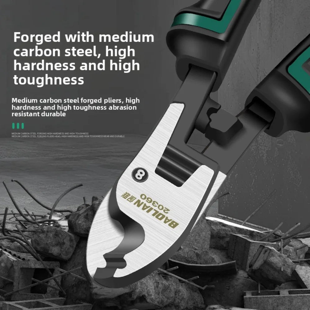 Alicate de corte e cravação para cabos e fios, ferramenta profissional para eletricistas, decapador de fios de 6/8/10 polegadas.