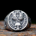2023 New Gothic viking  Freemasonry and raven skull Ring For Men Women Stainless Steel Male Anel Gift free shipping