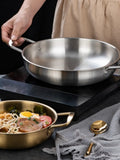 Tacho Aço Inox com Pega | Paella Marisco Arroz Piquenique Petiscos