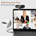 Webcam Mini 4K 2K Full HD com Microfone | 30FPS Autofocus USB PC Laptop