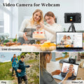 Câmara 4K Autofocus 48MP Vlogging | Anti-Shake Flip 180° Flash Compacta