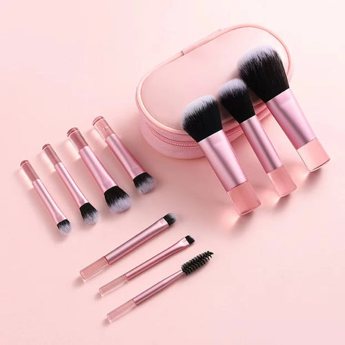 Kit Mini 10 Pincéis Portátil de Viagem | Várias Cores Disponíveis